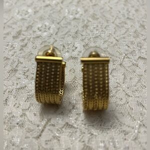 Napier/vintage gold braided earrings